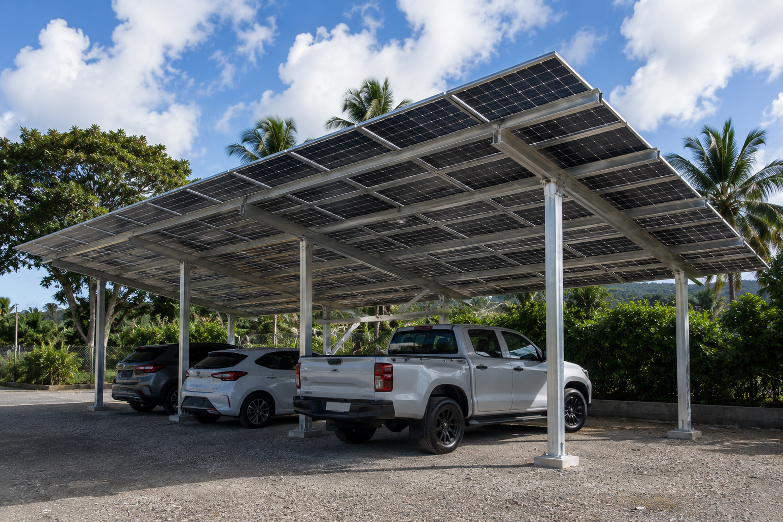 Carport solaire avec structure HQ Mount